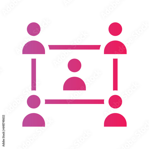 teamwork flat gradient icon