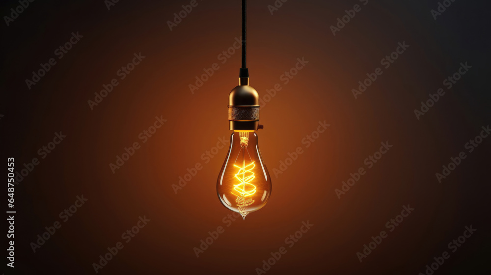 A minimalist pendant light with a single exposed bulb A minimalist pendant light with a single exposed bulb