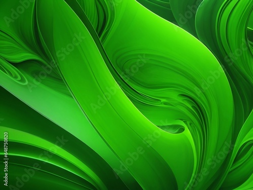 Abstract Fluid green wallpaper background, Generative AI