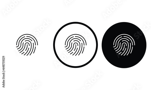 icon fingerprint black outline for web site design 
and mobile dark mode apps 
Vector illustration on a white background