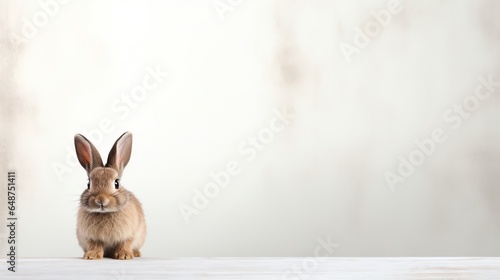 Brown rabbit with copy space background