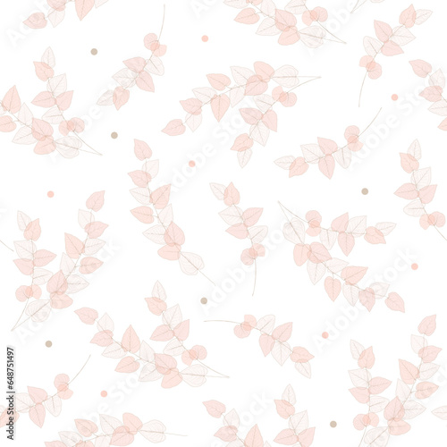 Vector illustration of a seamless floral pattern print using light rose or pastel pink color