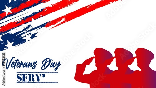 Happy Veterans day animation . Thank you Veterans for your service. Honoring all who served. Service , American flag photo