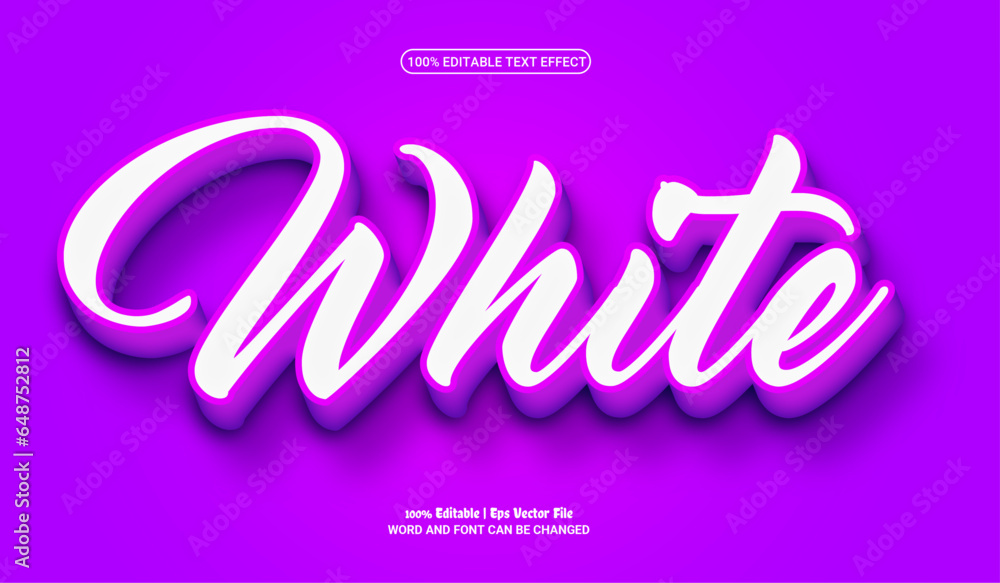 White fully editable 3d premium vector text effect