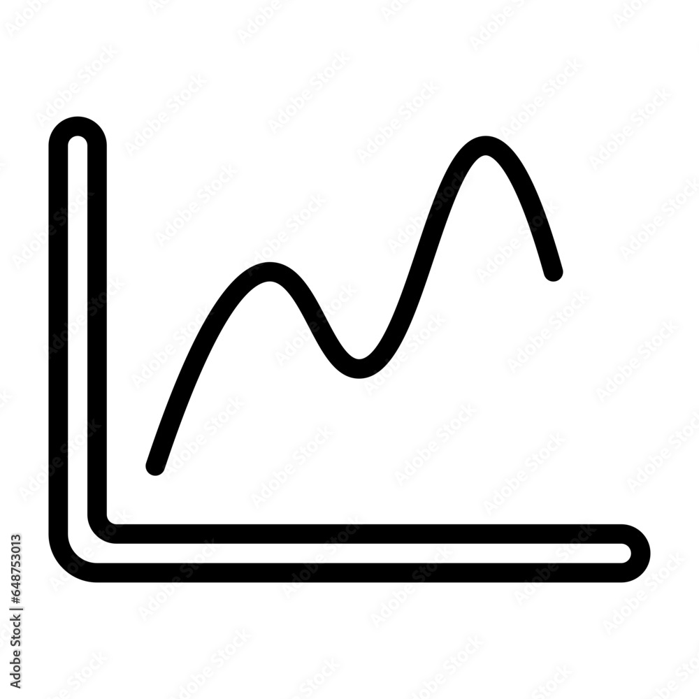 Time Series Chart icon, line icon style Time Series Chart icon, line icon style