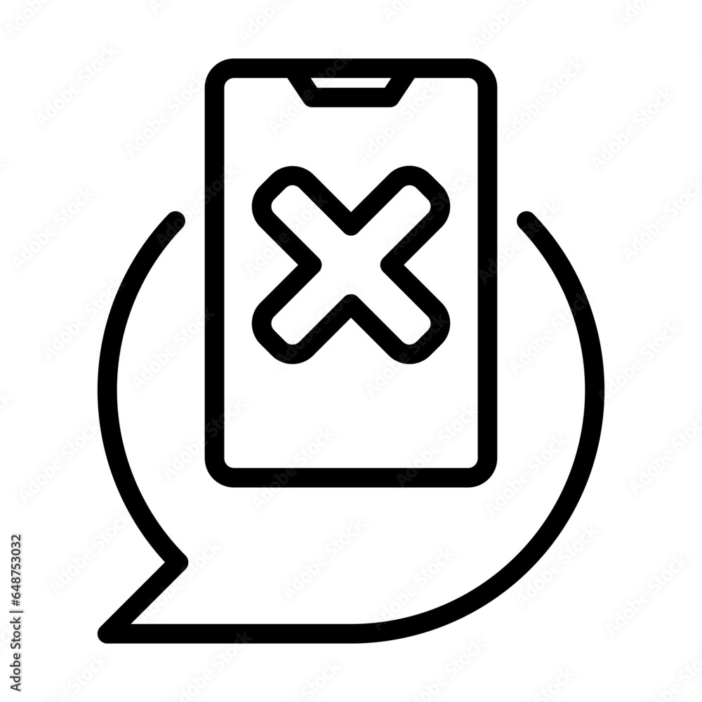 Video Disable icon, line icon style Video Disable icon, line icon style