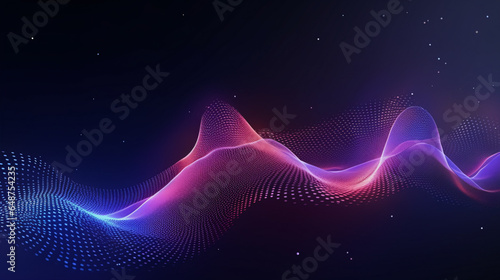 Innovative Particle Wave Background: Ideal for Brochures, Flyers, Magazines, Business Cards, and Banners Emphasizing Big Data and Hi-Tech Concepts..