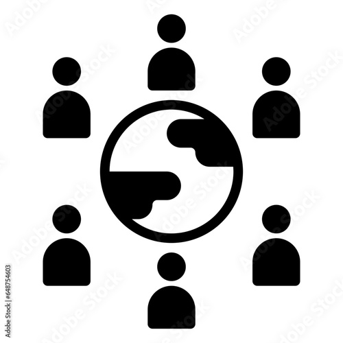 Population icon, glyph icon style
