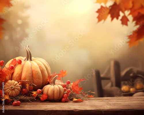thanksgiving fall autumn backdrop background generated by ai