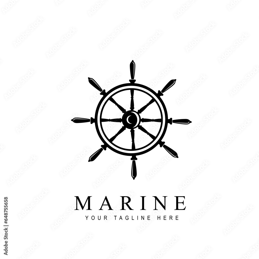 ship wheel rudder design vector on white background ship wheel rudder design vector on white background