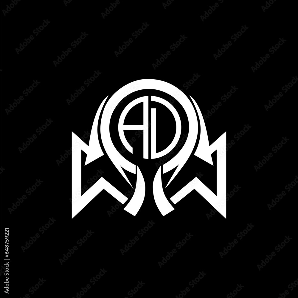 Fototapeta premium AD Letter Logo Design. AD Monogram Logo Vector. AD Abstract Unique modern flat creative logo.