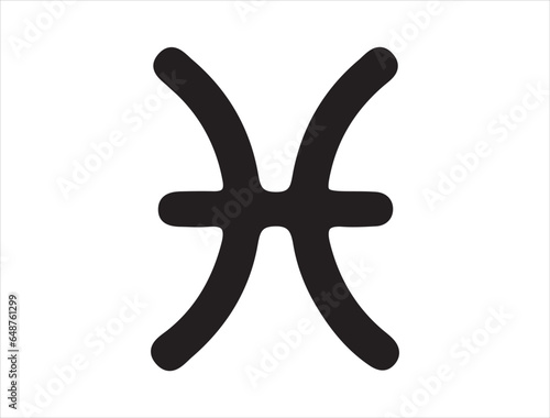 Pisces zodiac symbol silhouette vector art