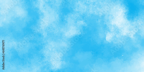 Blue texture painted paper with light color, Bright blue cloudy watercolor paper texture,Cloudy watercolor shades shinny and fresh blue sky background, Beautiful and cloudy blue paper texture,