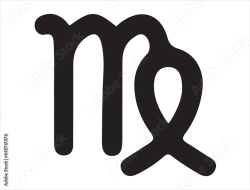 Virgo zodiac sign silhouette vector art white background