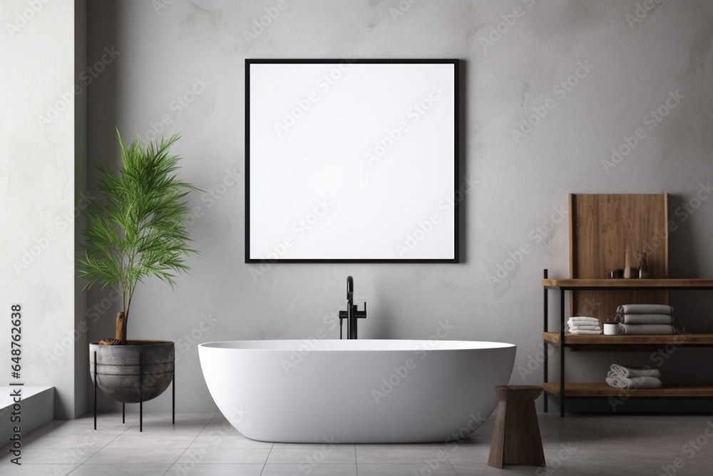 Modern Aesthetic Bathroom Interior Design Created with Generative AI Modern Aesthetic Bathroom Interior Design Created with Generative AI