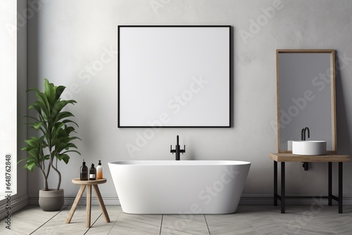 Modern Aesthetic Bathroom Interior Design Created with Generative AI