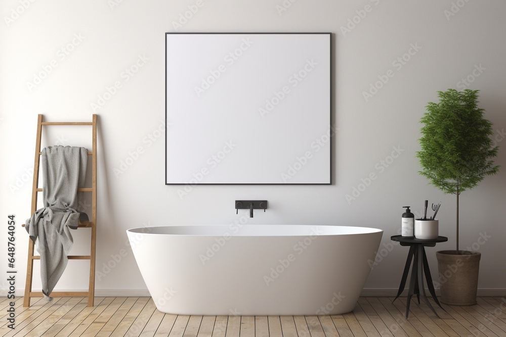 Modern Aesthetic Bathroom Interior Design Created with Generative AI Modern Aesthetic Bathroom Interior Design Created with Generative AI