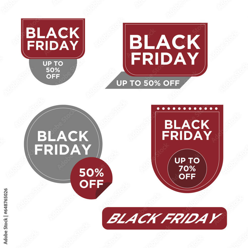 Fototapeta premium Black friday sale labels collection