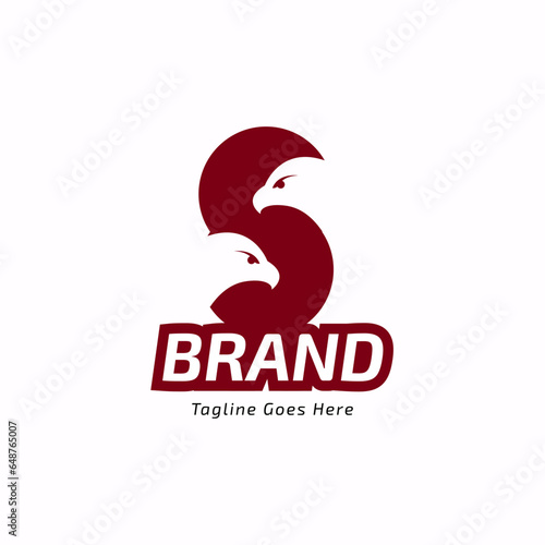 S letter with head of eagles logo for brand company. vector EPS 10