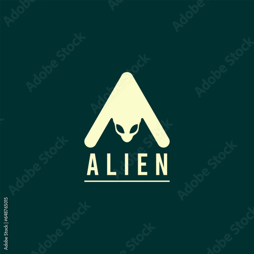 A letter with head of alien logo icon. vector EPS 10