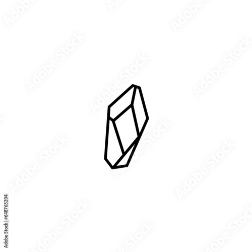 Crystal minerals line art icon