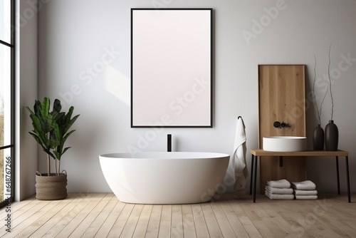 Modern Aesthetic Bathroom Interior Design Created with Generative AI