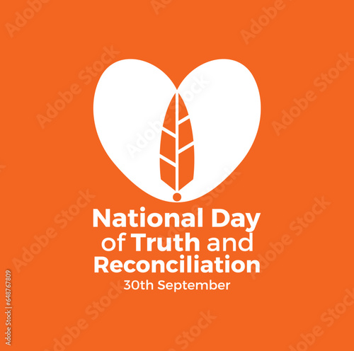 National Day for Truth and Reconciliation. Every Child Matters. Orange T-Shirt Day. 30th September. Vector Illustration.