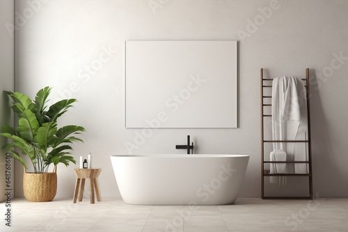 Modern Aesthetic Bathroom Interior Design Created with Generative AI