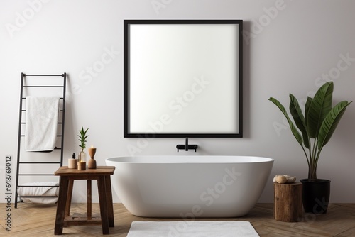 Modern Aesthetic Bathroom Interior Design Created with Generative AI