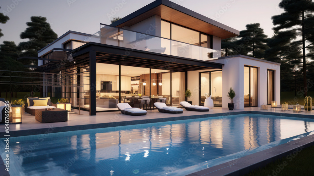 Contemporary Luxury Living: The Glass-Pool Modern House of Your Dreams