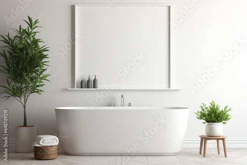 Modern Aesthetic Bathroom Interior Design Created with Generative AI