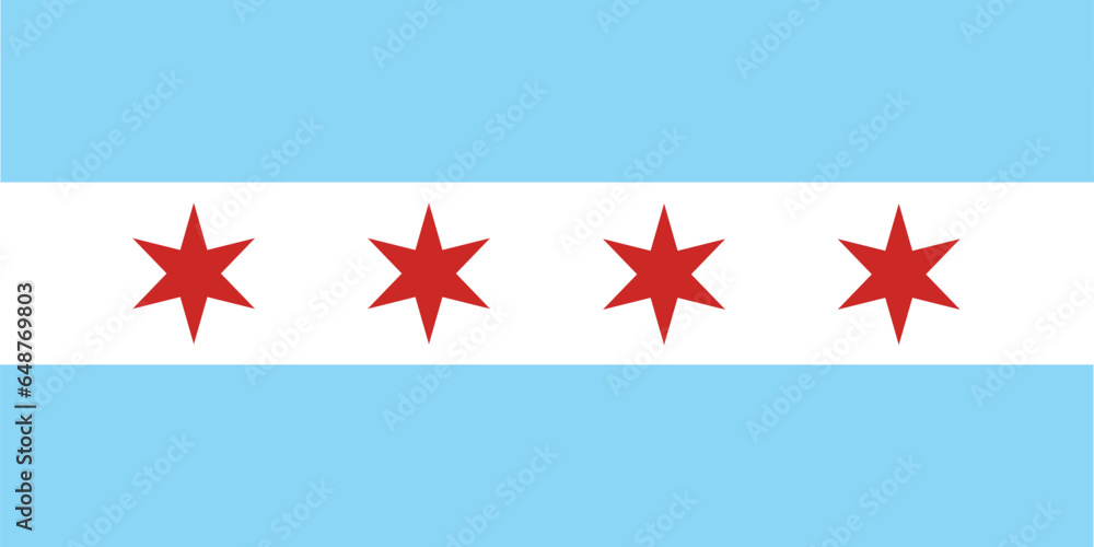Obraz premium Vector flag of Chicago