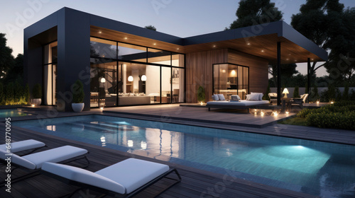 Contemporary Luxury Living: The Glass-Pool Modern House of Your Dreams © Floare