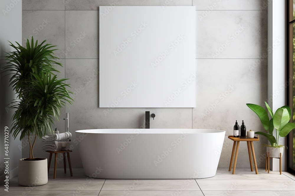 Fototapeta premium Modern Aesthetic Bathroom Interior Design Created with Generative AI