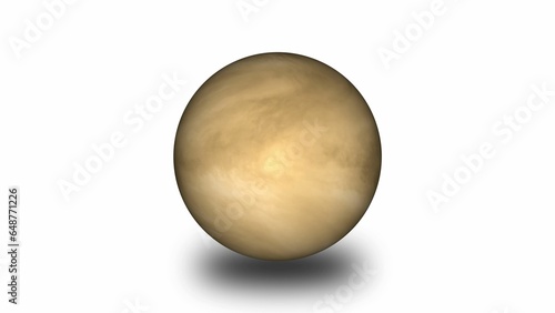 Realistic venus planet isolated on white background.