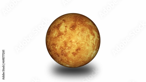 Venus planet isolated on white background. 3d realistic photo.