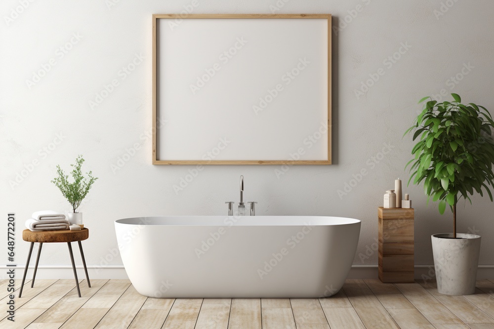 Modern Aesthetic Bathroom Interior Design Created with Generative AI Modern Aesthetic Bathroom Interior Design Created with Generative AI