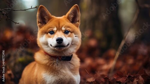 Red-haired shiba inu dog