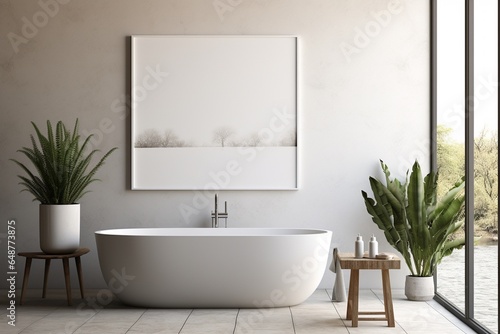 Modern Aesthetic Bathroom Interior Design Created with Generative AI