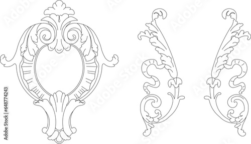 Vector sketch illustration of floral classic logo icon ornament design for completeness of the image 