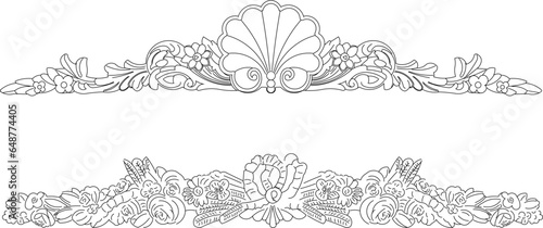 Vector sketch illustration of classic ethnic floral ornament design for completeness of the image