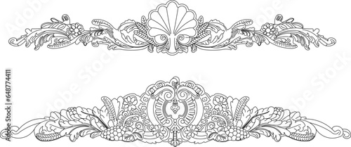 Vector sketch illustration of classic ethnic floral ornament design for completeness of the image