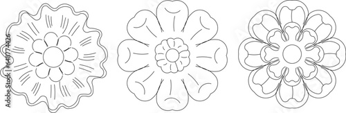 Vector sketch illustration of classic ethnic floral ornament design for completeness of the image