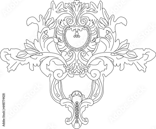 Vector sketch illustration of classic ethnic floral ornament design for completeness of the image
