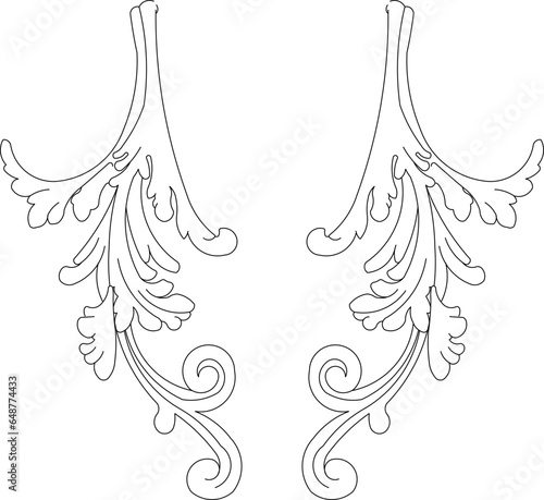 Vector sketch illustration of classic floral ornament design for completeness of the image