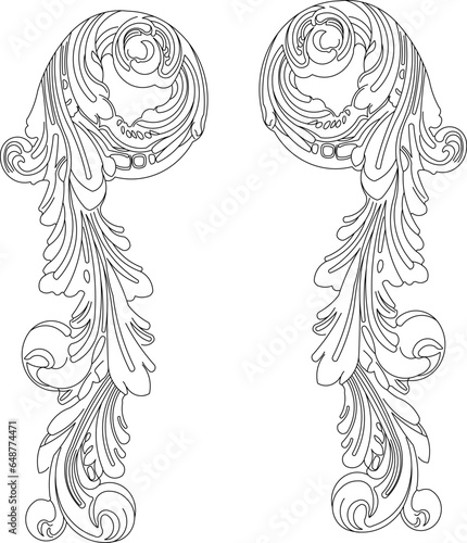 Vector sketch illustration of floral classic logo icon ornament design for completeness of the image