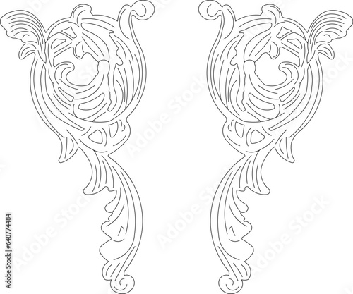 Vector sketch illustration of classic floral ornament design for completeness of the image