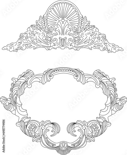 Vector sketch illustration of floral classic logo icon ornament design for completeness of the image