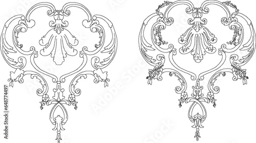 Vector sketch illustration of floral classic logo icon ornament design for completeness of the image