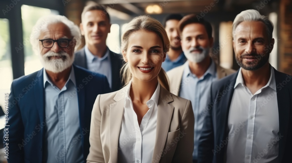 Team of Professionals, Diverse Business People Smiling with Confidence at workplace. Team of Professionals, Diverse Business People Smiling with Confidence at workplace.